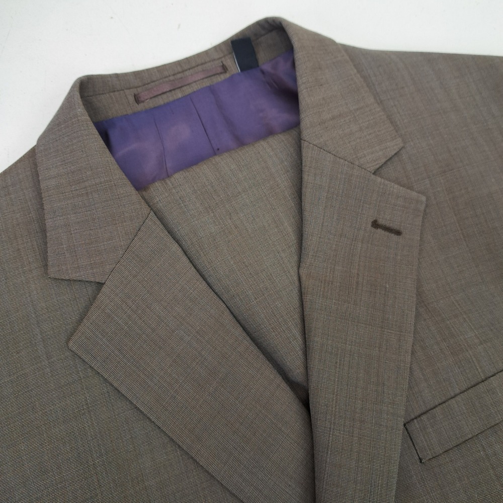 Jack Victor JV Reflex Stretch Men's 48L Brown Wool Blend 2 Piece Suit 42x33